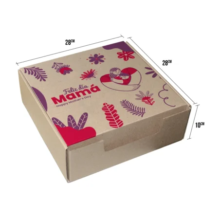 caja de regalo feliz día mamá grande 28x28x10 2025