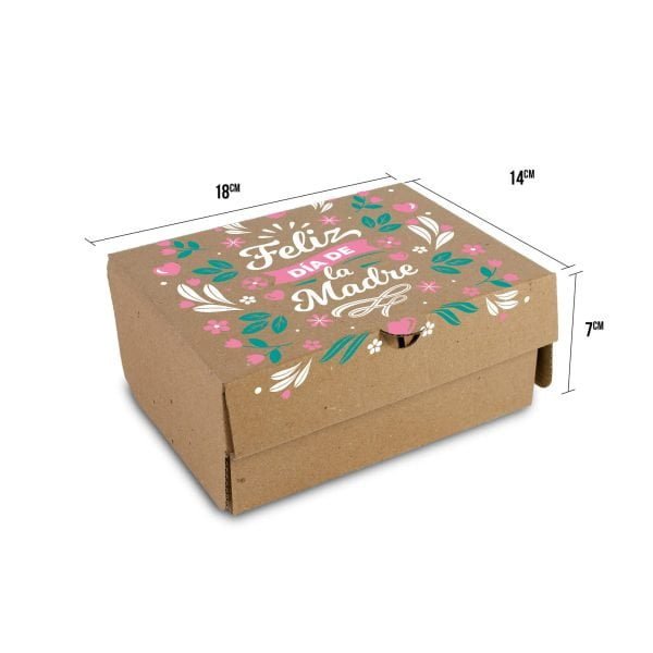 caja de regalo del dia de la madre en carton colorida mediana