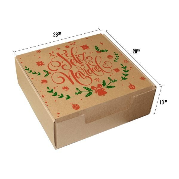 caja de regalo de navidad grande kekaja 28x28x10 rojo y verde