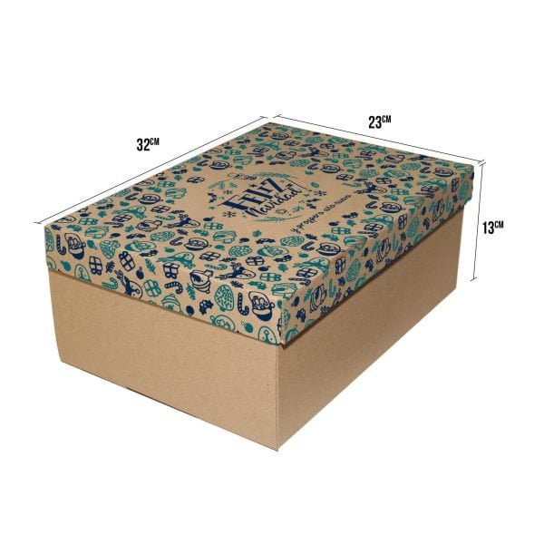 caja de regalo de navidad grande kekaja 32x23x13 azul y verde