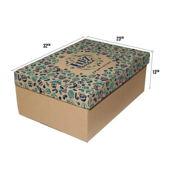 caja de regalo de navidad grande kekaja 32x23x13 azul y verde