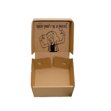 caja de regalo pequeña del día de la mujer con mensaje interno de empoderamiento