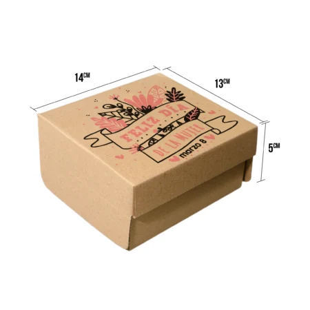 caja de regalos para el dia de la mujer pequeña en rosa y negro