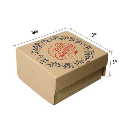 caja de navidad de kekaja 13x14x5 pequeña con el texto feliz navidad diseño 2026