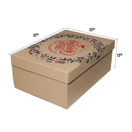 caja de navidad de kekaja 32x23x13 grande para ancheta con el texto feliz navidad diseño 2026
