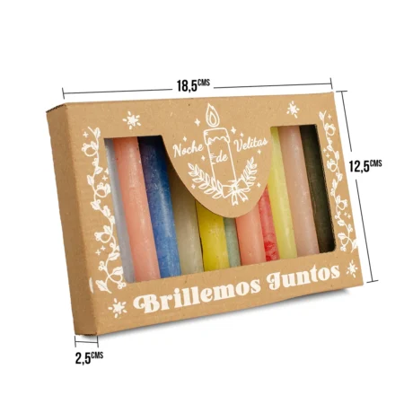 caja de carton para 12 velas o velitas con diseño