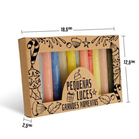 caja de carton para 12 velas o velitas con diseño 2026