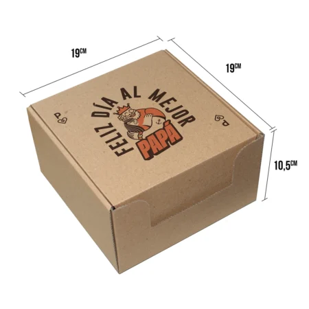 Caja de regalo de día del padre 2025 feliz día al mejor papá tamaño mediano cuadrada